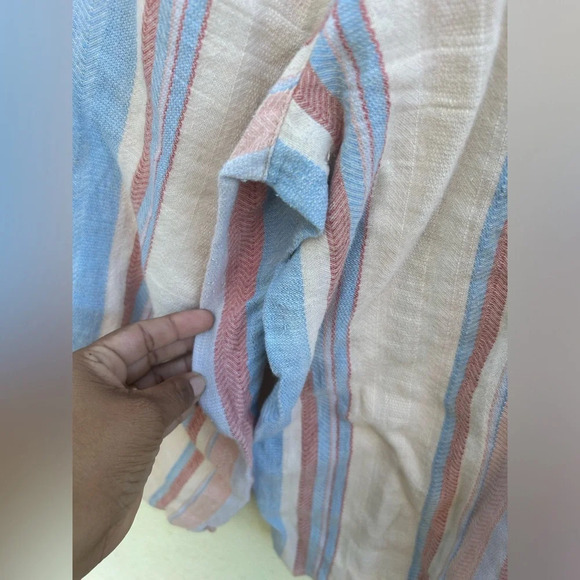 Anthropologie Linen Cotton Striped High Waist Wide Leg Pants size 32 - Picture 7 of 7